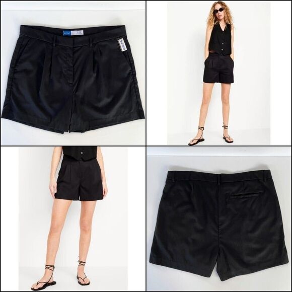 Old Navy Extra High-Rise Taylor Trouser Shorts XL Minimalist Preppy Contemporary - Picture 1 of 9
